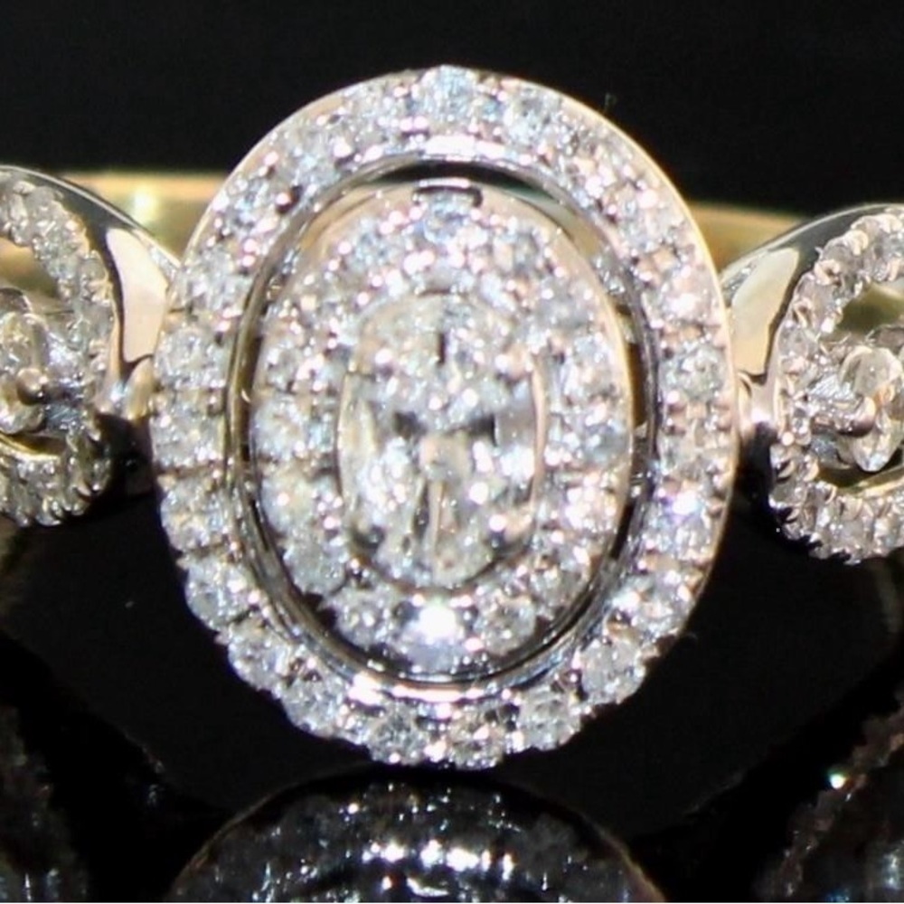 14K Yellow Gold 1.00 ct Oval Natural Diamond Engagement Ring Size 6.5